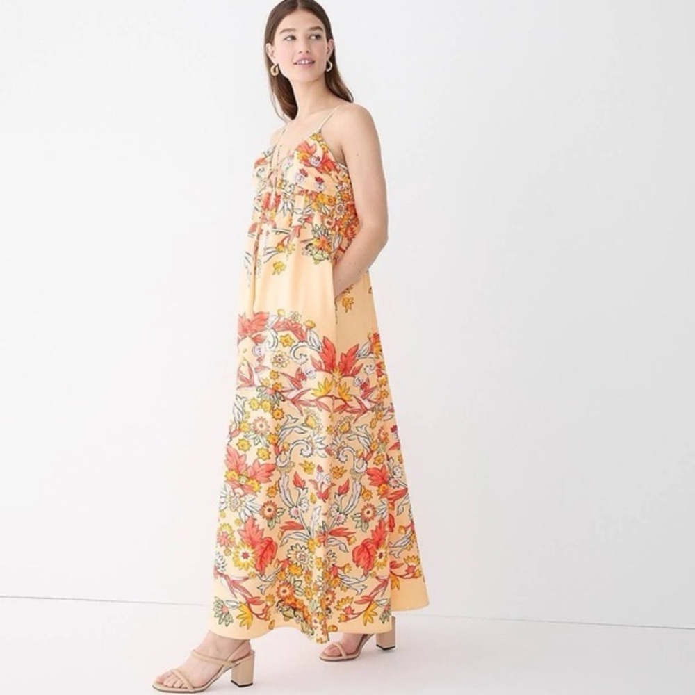 J Crew Keyhole Cotton Poplin Maxi Dress